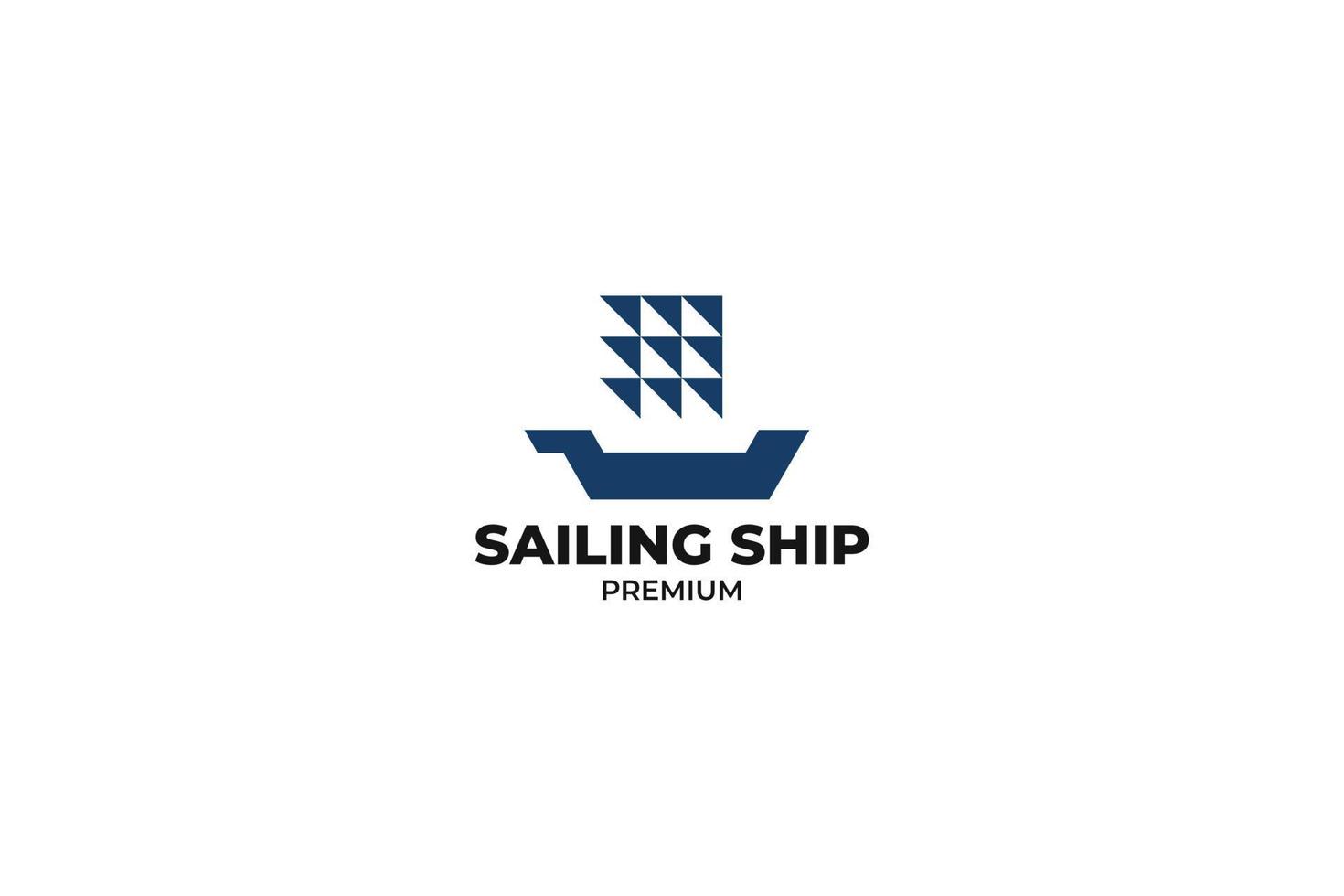 plat zeilschip logo ontwerp vector illustratie sjabloon