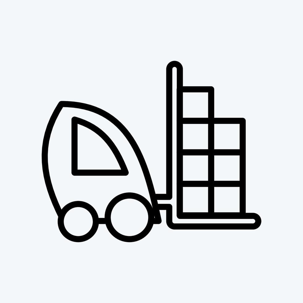 pictogram heftruck. geschikt voor onderwijs symbool. lijn stijl. eenvoudig ontwerp bewerkbaar. ontwerp sjabloon vector. eenvoudige illustratie vector