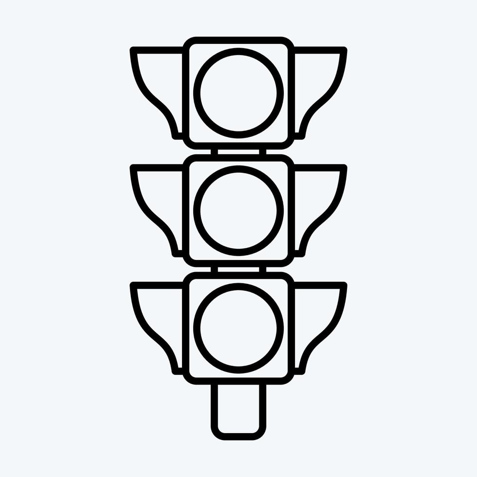 pictogram verkeerslicht. geschikt voor onderwijs symbool. lijn stijl. eenvoudig ontwerp bewerkbaar. ontwerp sjabloon vector. eenvoudige illustratie vector