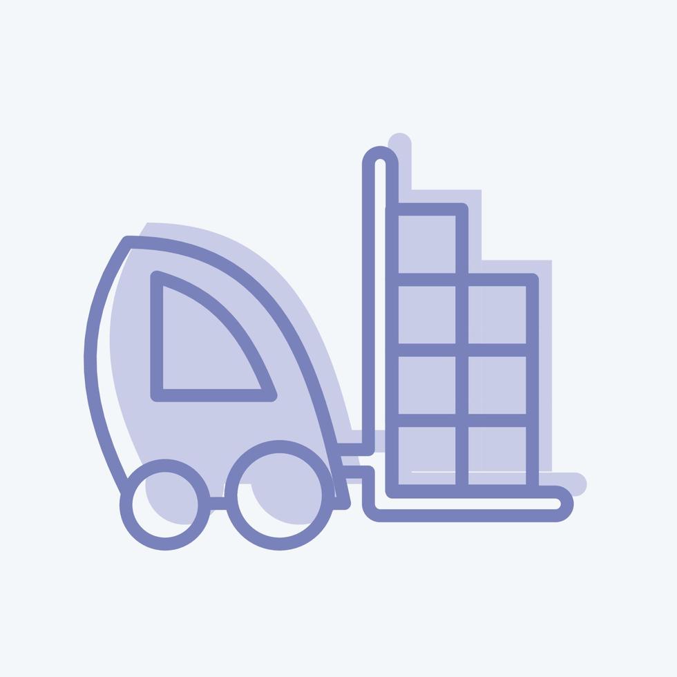 pictogram heftruck. geschikt voor onderwijs symbool. tweekleurige stijl. eenvoudig ontwerp bewerkbaar. ontwerp sjabloon vector. eenvoudige illustratie vector