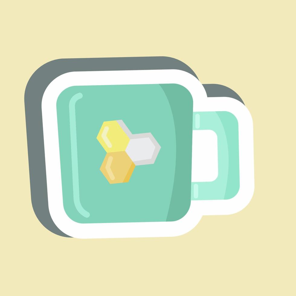 sticker honing thee. geschikt voor bijenkwekerij. eenvoudig ontwerp bewerkbaar. ontwerp sjabloon vector. eenvoudige illustratie vector