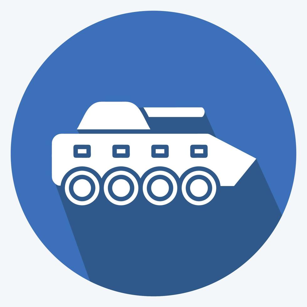 icoon infanterie tank. geschikt voor onderwijs symbool. lange schaduwstijl. eenvoudig ontwerp bewerkbaar. ontwerp sjabloon vector. eenvoudige illustratie vector