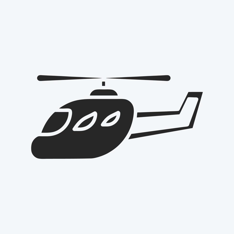 pictogram helikopter. geschikt voor onderwijs symbool. glyph-stijl. eenvoudig ontwerp bewerkbaar. ontwerp sjabloon vector. eenvoudige illustratie vector