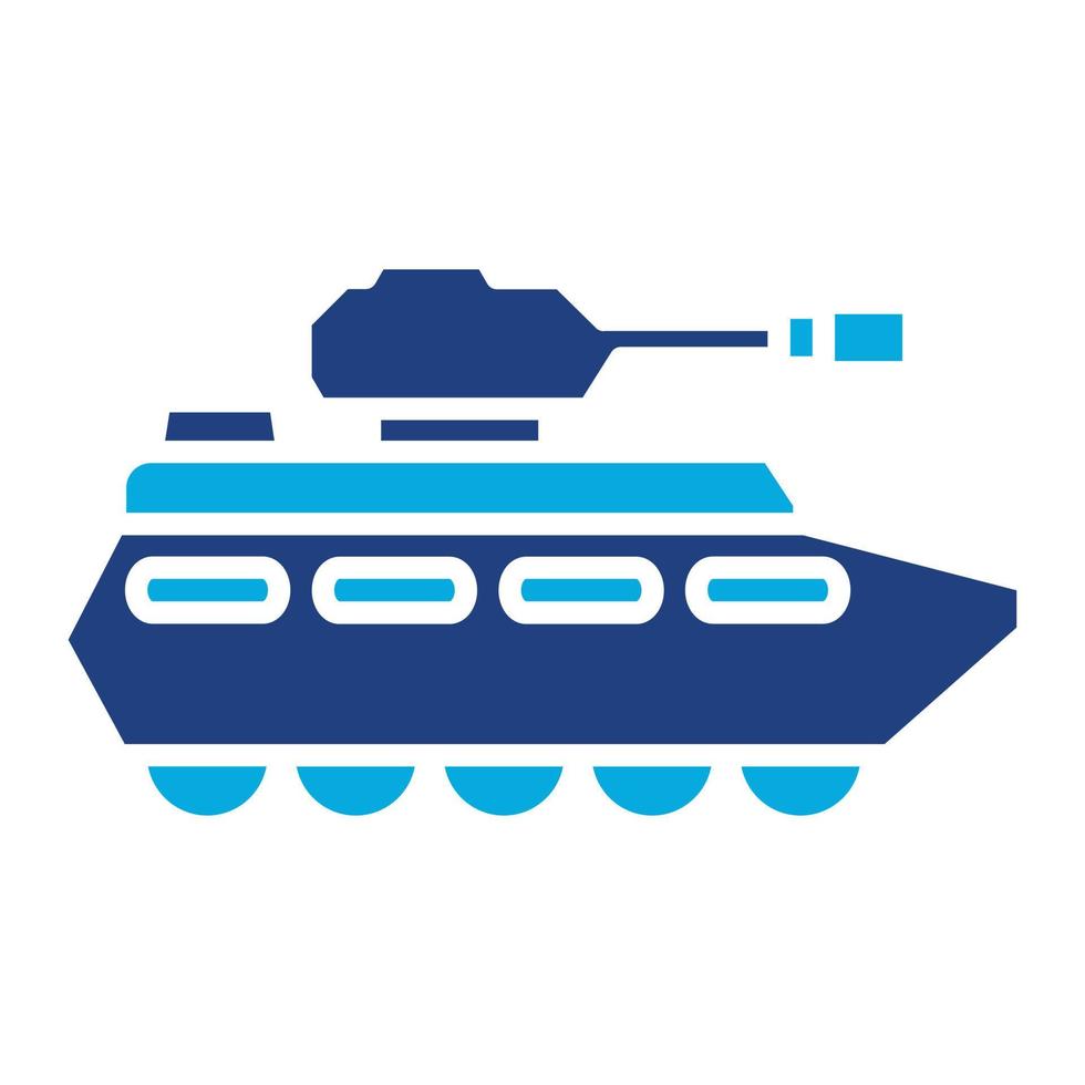 leger tank glyph twee kleuren icoon vector