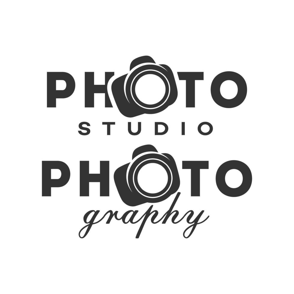 eenvoudige camera fotografie logo ontwerp vector. vintage-stijl vector