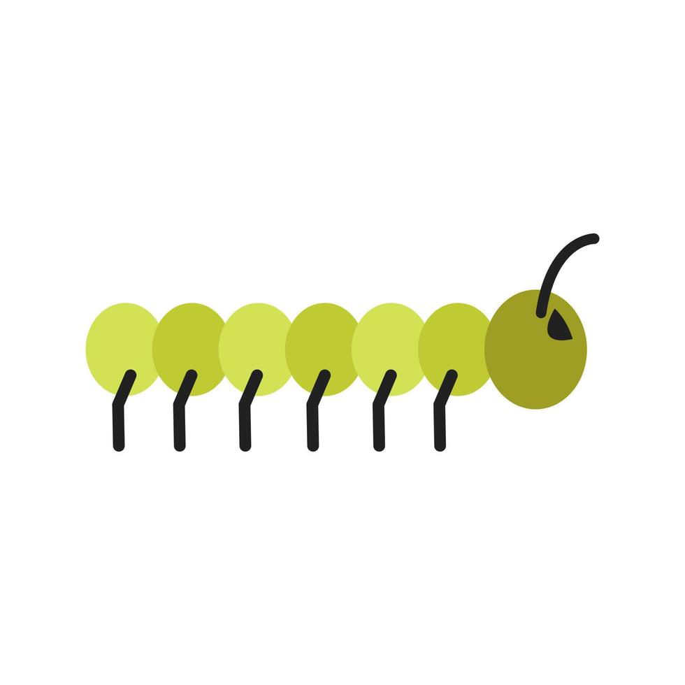 worm plat veelkleurig pictogram vector