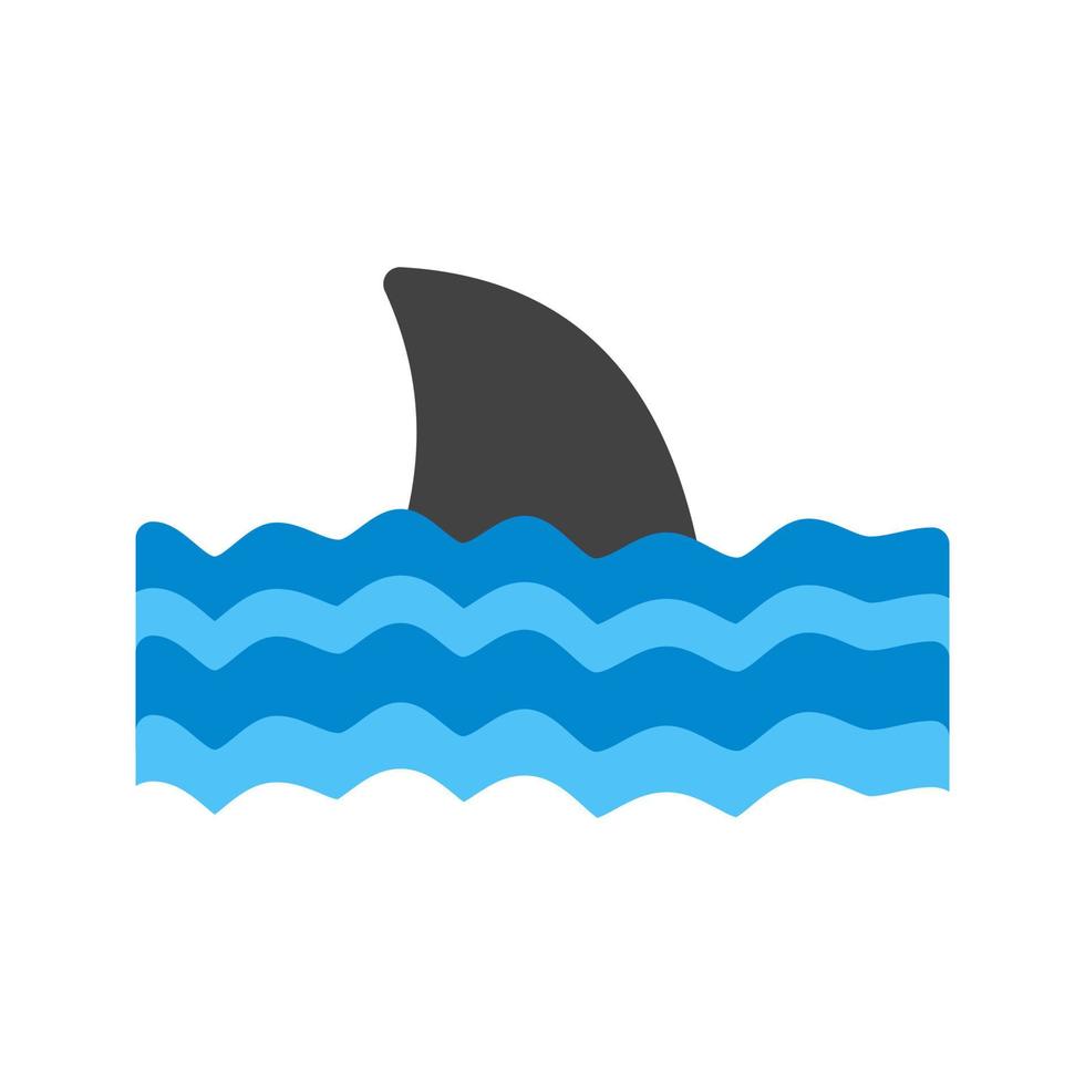 gevaarlijke haai plat veelkleurig pictogram vector