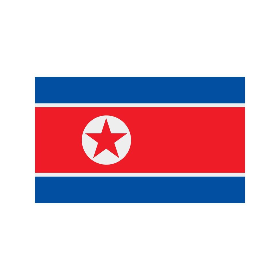 noord-korea plat veelkleurig pictogram vector