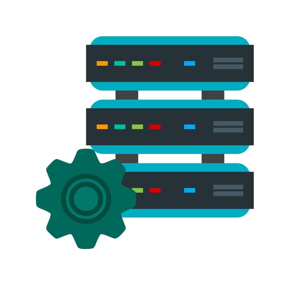 database-instellingen plat veelkleurig pictogram vector