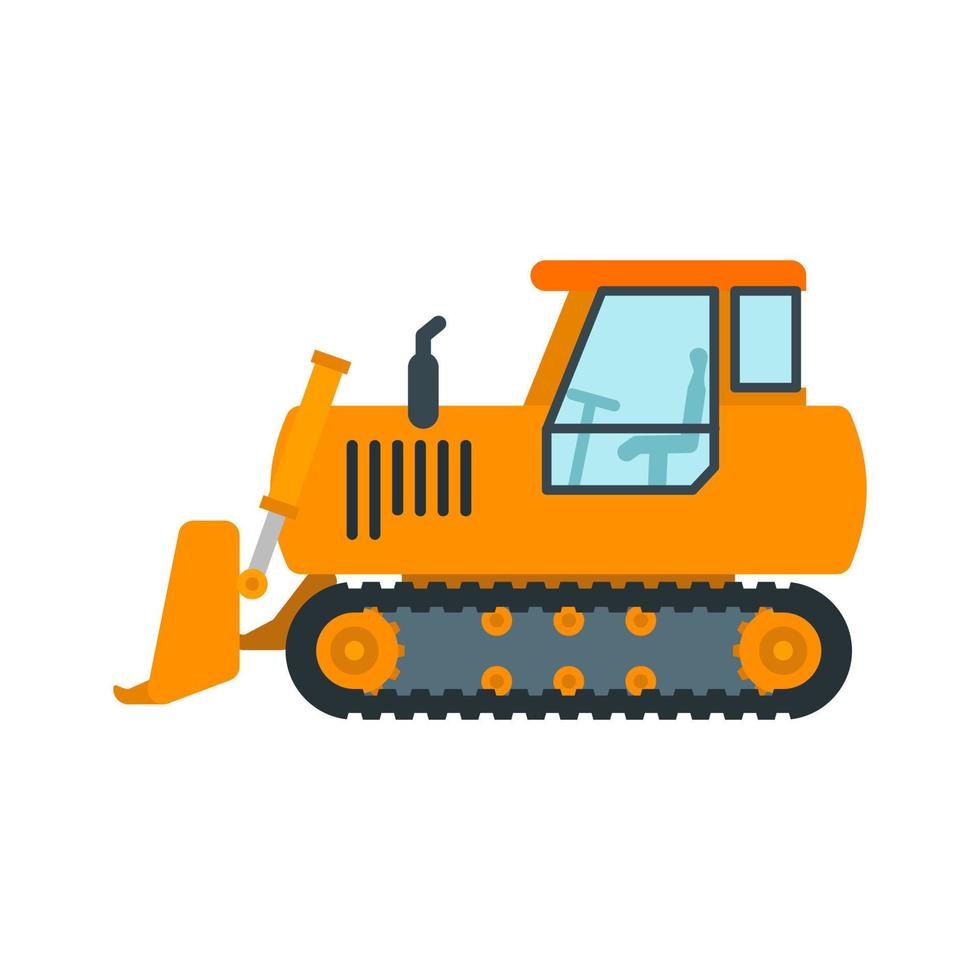 bulldozer plat veelkleurig pictogram vector