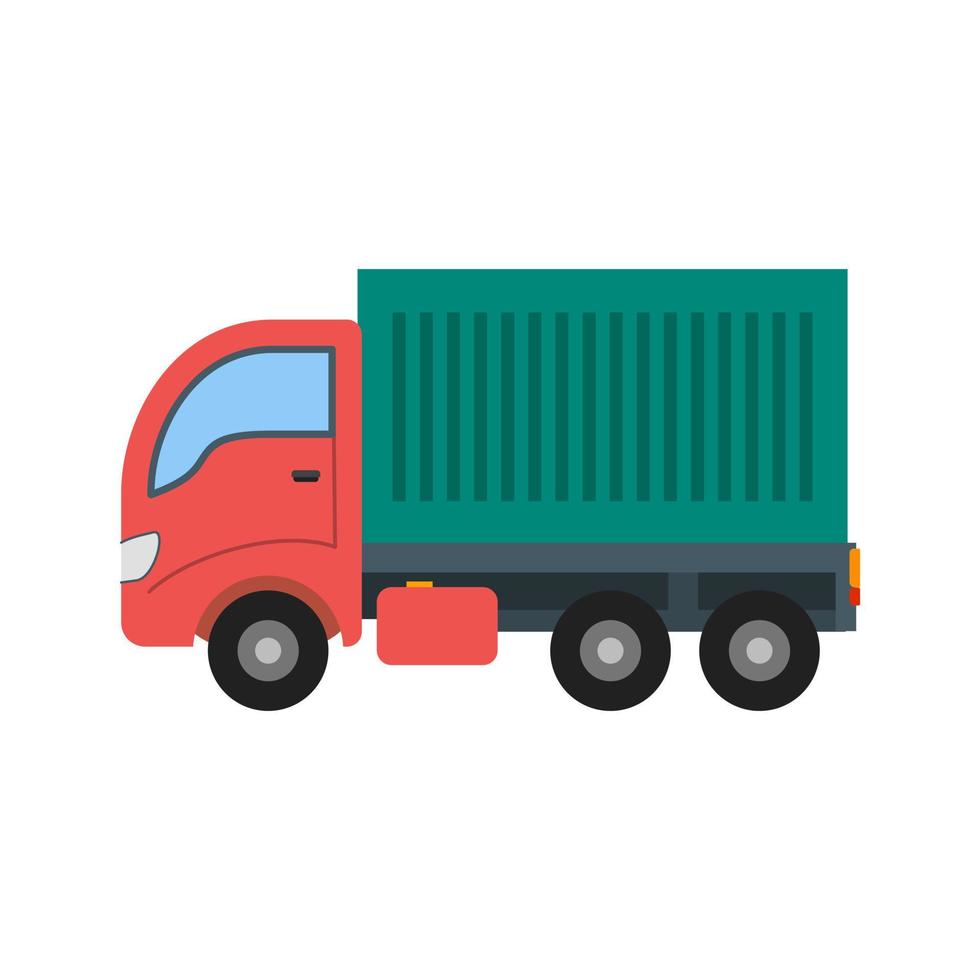 bewegende vrachtwagen plat veelkleurig pictogram vector