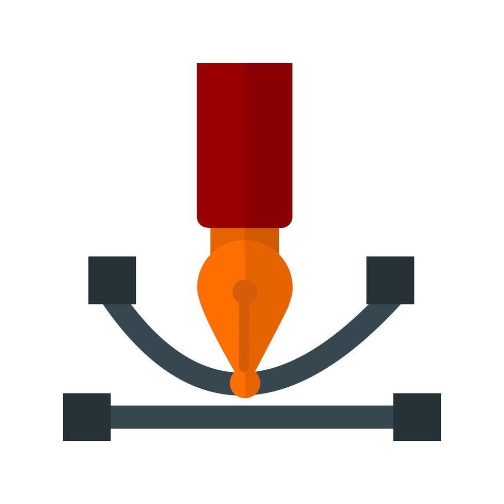 teken kromme plat veelkleurig pictogram vector