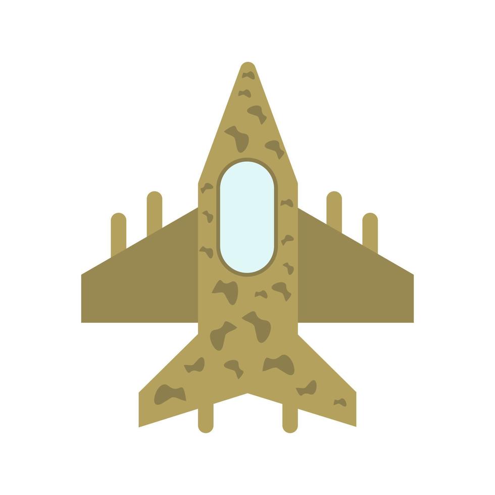 militair vliegtuig plat veelkleurig pictogram vector