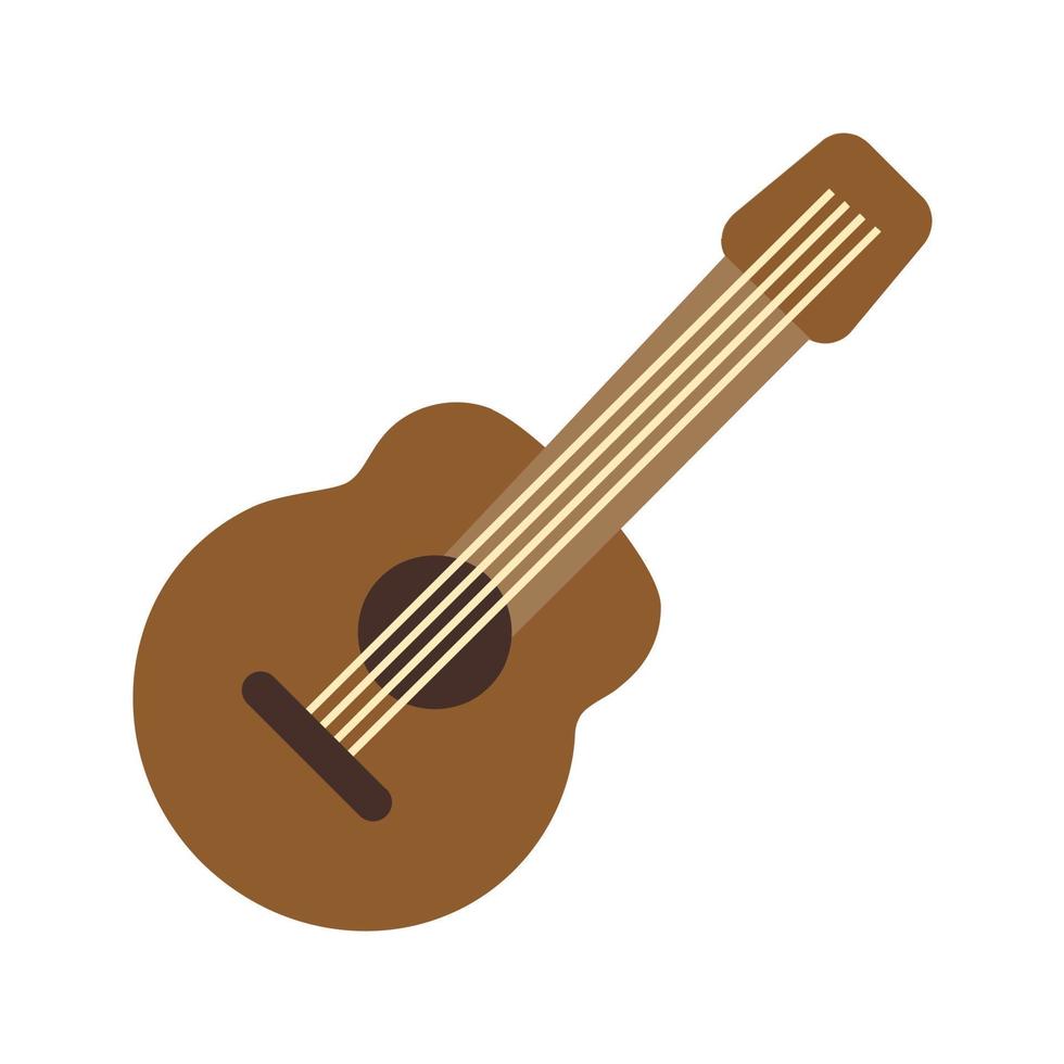 gitaar plat veelkleurig pictogram vector