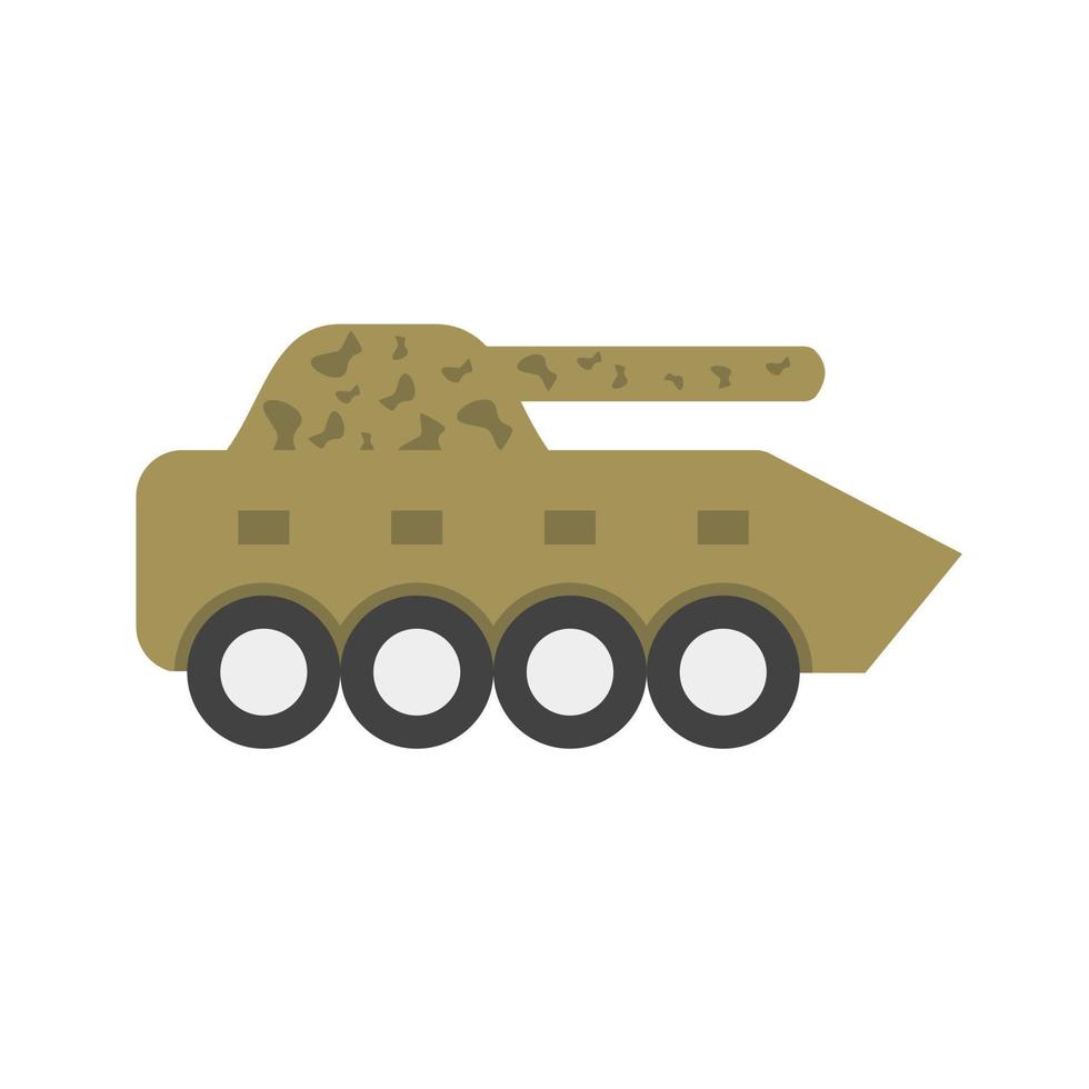 infanterie tank plat veelkleurig pictogram vector