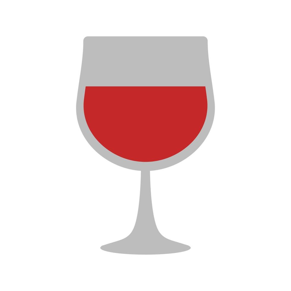 wijnglas plat veelkleurig pictogram vector