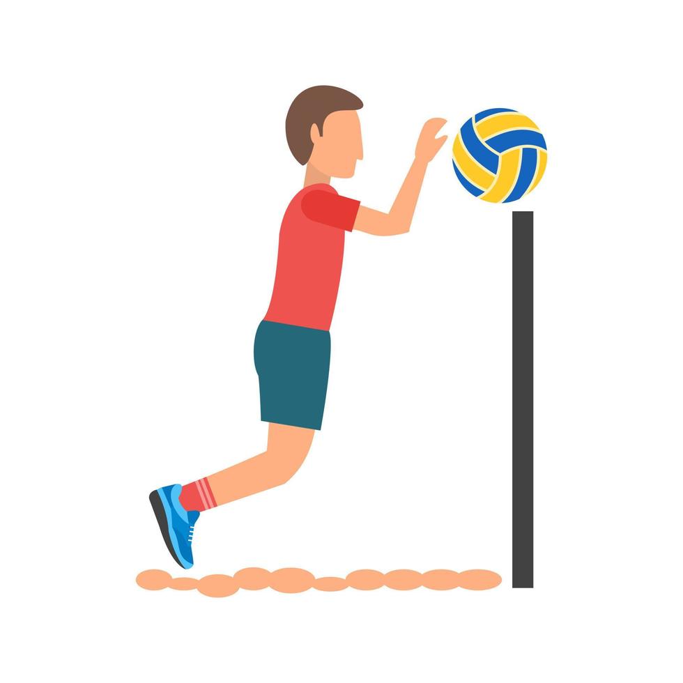 beachvolleybal plat veelkleurig pictogram vector