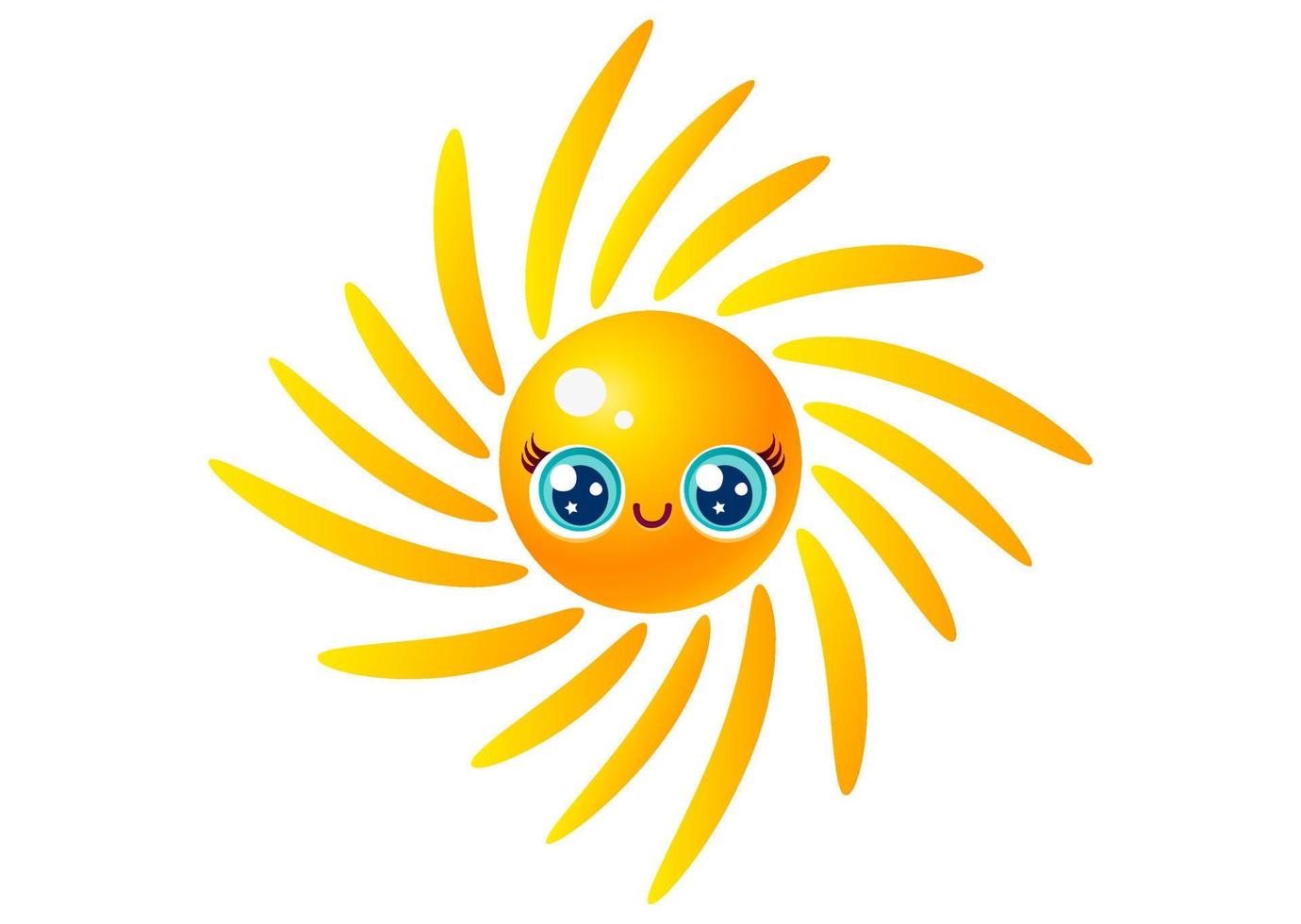 vector illustratuon van de zon in kawaii-stijl