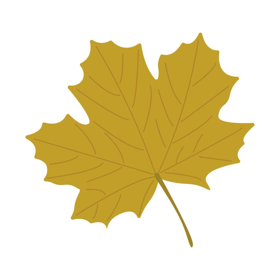 geel esdoornblad op een witte achtergrond vector