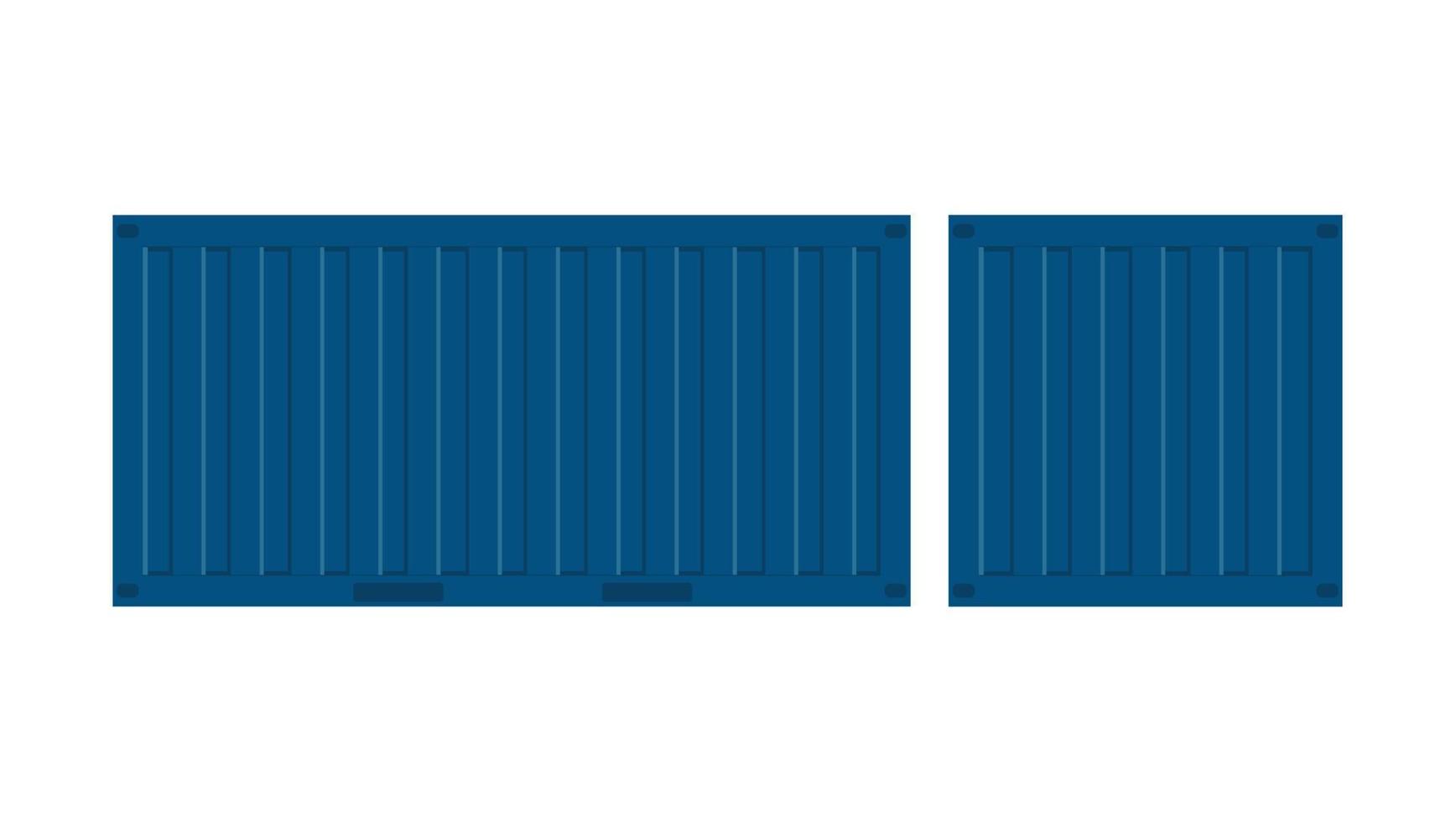 realistische 3D-set van blauwe vrachtcontainers. vector illustratie