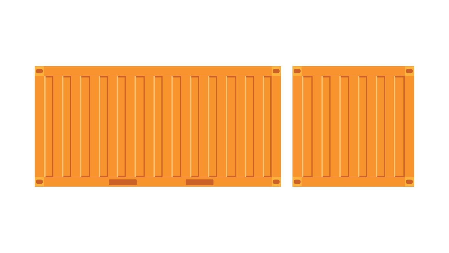 gele vrachtcontainer.grote container voor schip geïsoleerd op een witte achtergrond. vector. vector