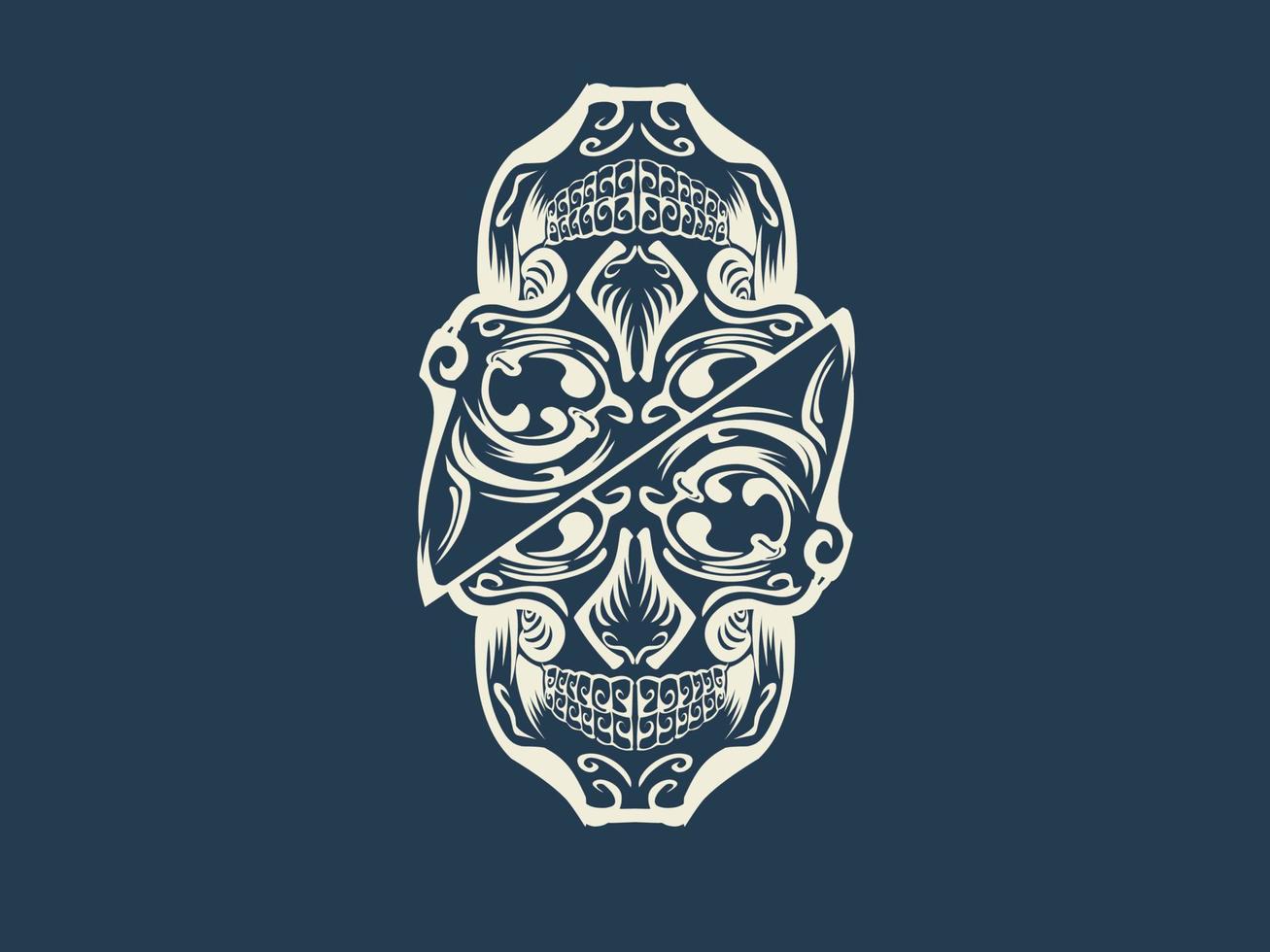 abstracte witte schedel tattoo vector ontwerp