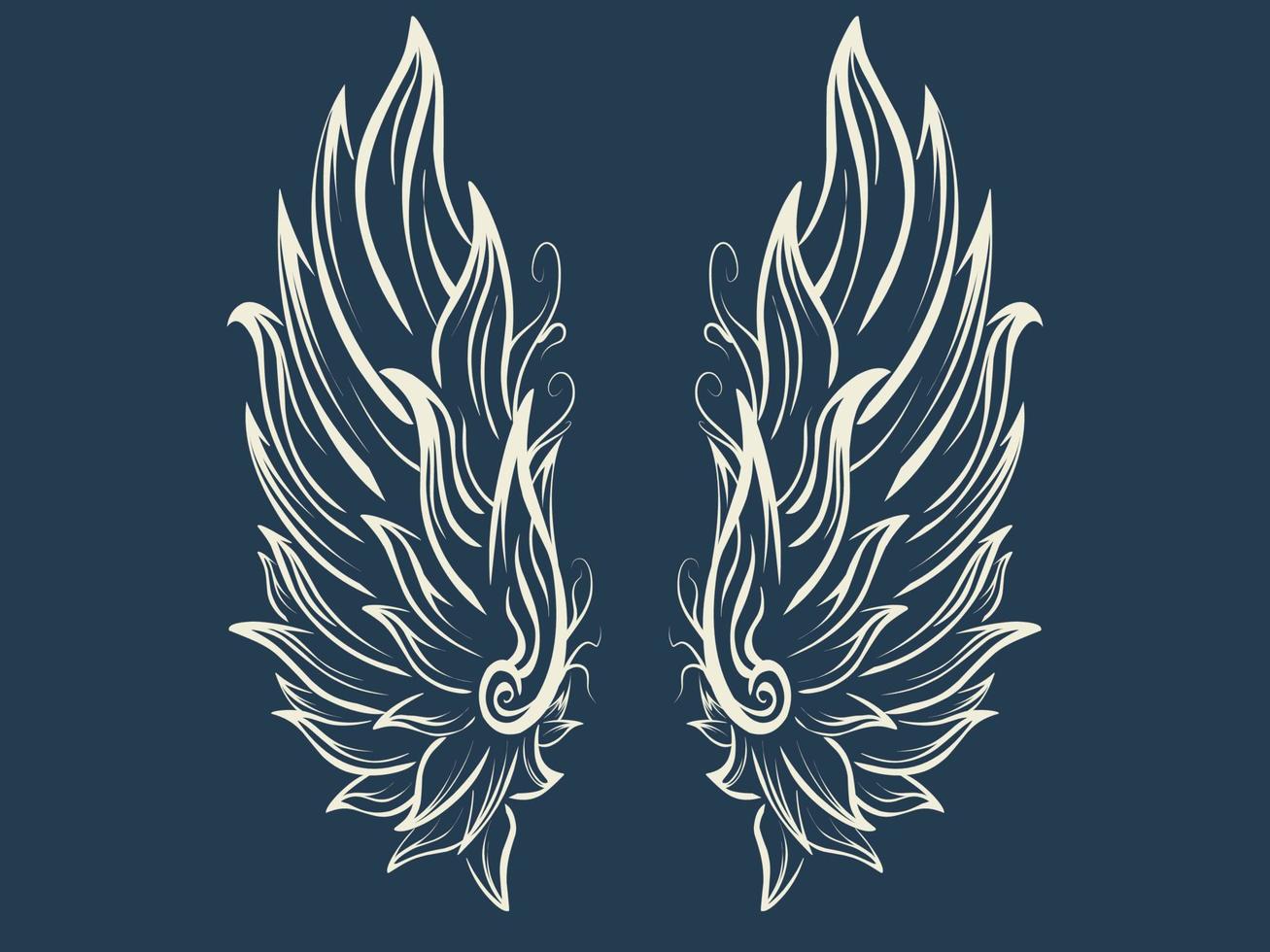 gratis vector tattoo witte vleugels ontwerp