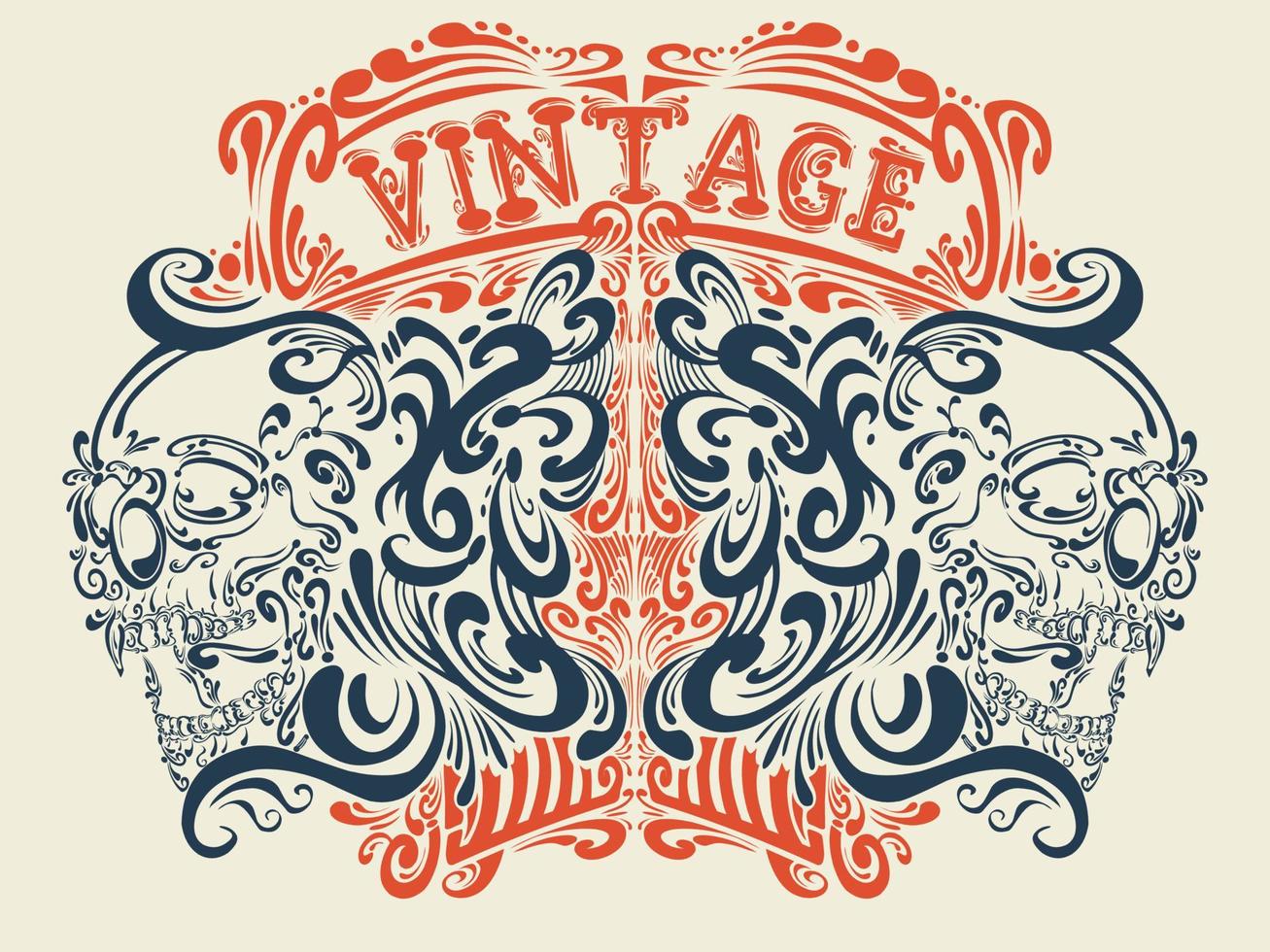 vector tattoo belettering met schedel vintage illustratie ontwerp