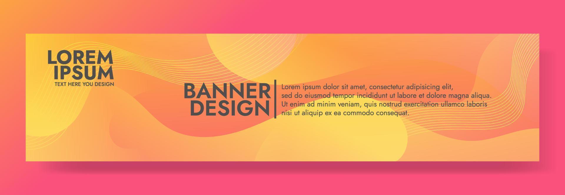 sjabloon voor abstracte oranje vloeiende golfbanner vector