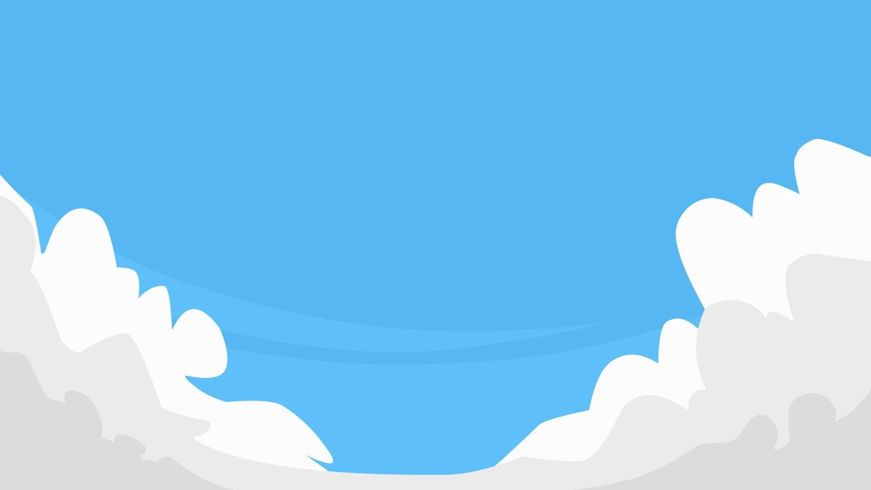 vectorillustratie van een heldere blauwe hemelachtergrond met witte wolken eromheen vector