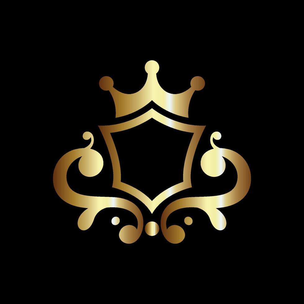 luxe koninklijke schildvector, goed voor wapenschild en ridderemblemen of heraldische schildkam vector