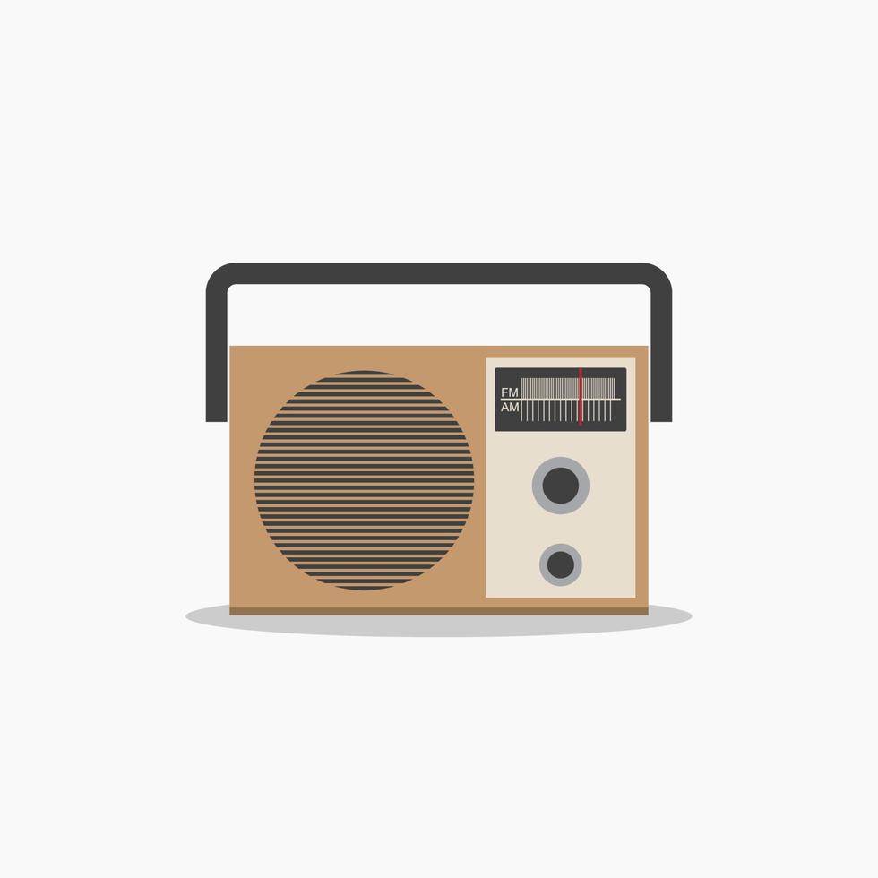 oude radio vectorillustratie. ouderwetse radio. retro-radio. het symbool voor elektronische, geluids- en muziekspeler vector