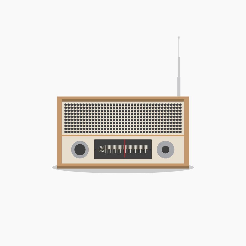 oude radio vectorillustratie. ouderwetse radio. retro-radio. het symbool voor elektronische, geluids- en muziekspeler vector