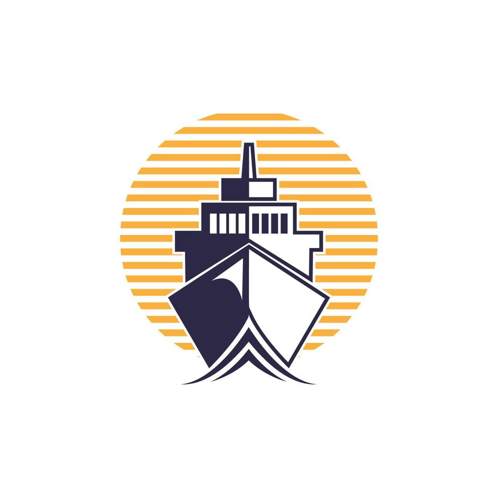 schip logo sjabloon vectorillustratie geïsoleerd op een witte achtergrond. boot afbeelding. schip icoon. scheepslogo voor de transport- of reisindustrie. schip symbool. vector