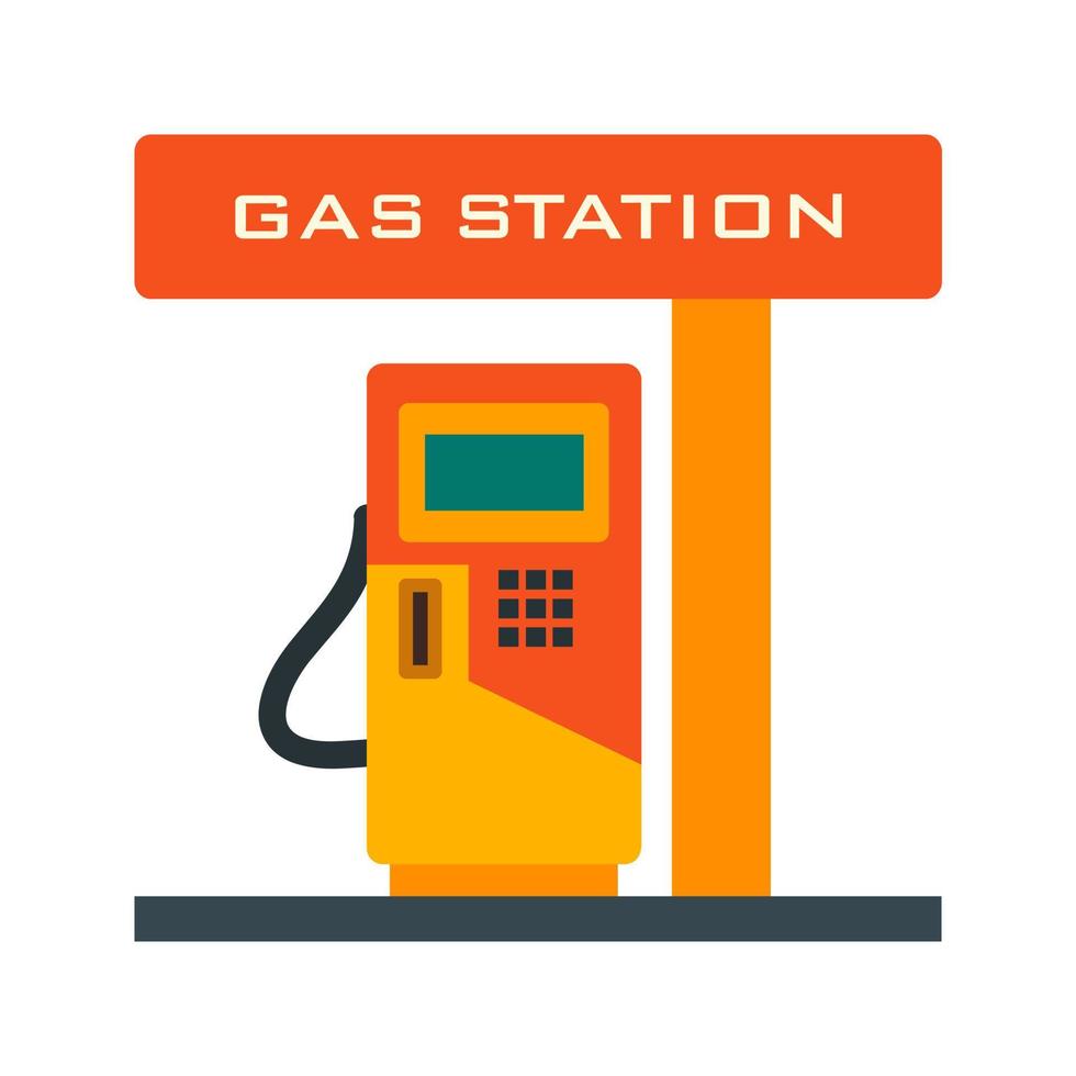 benzinestation plat veelkleurig pictogram vector