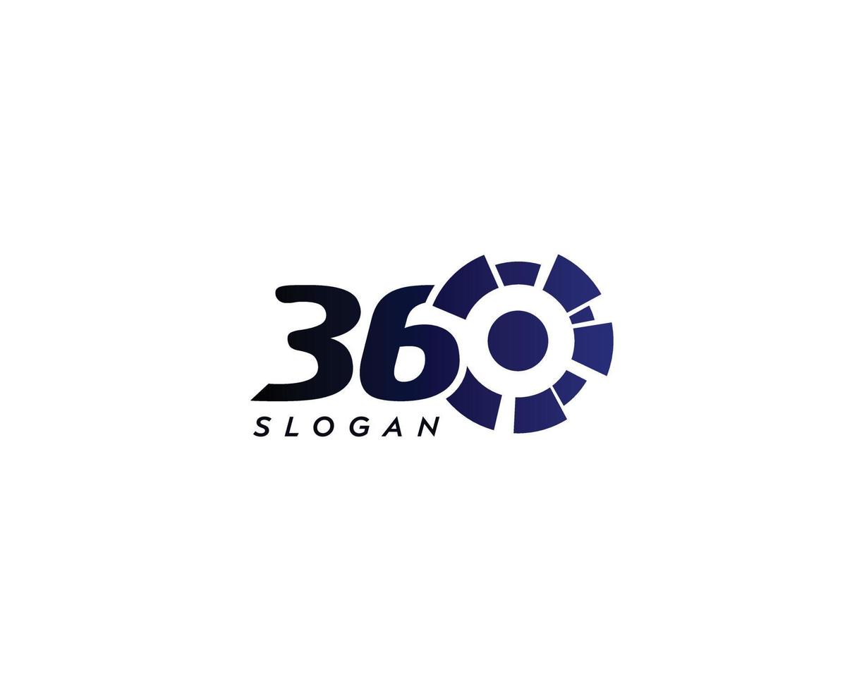 360 logo vector ontwerp, 360 graden vector logo ontwerp