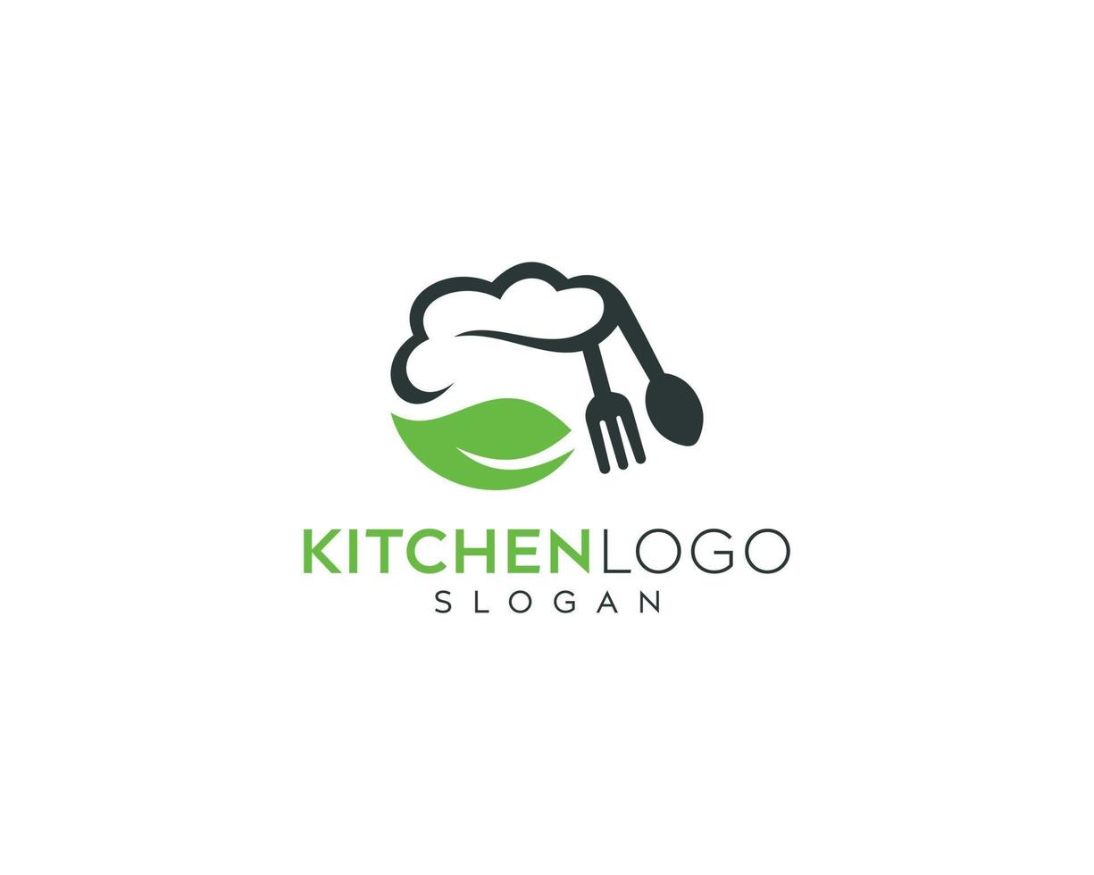 keuken logo ontwerp, lepel, blad logo ontwerp, keukenvork lepel vector logo ontwerp