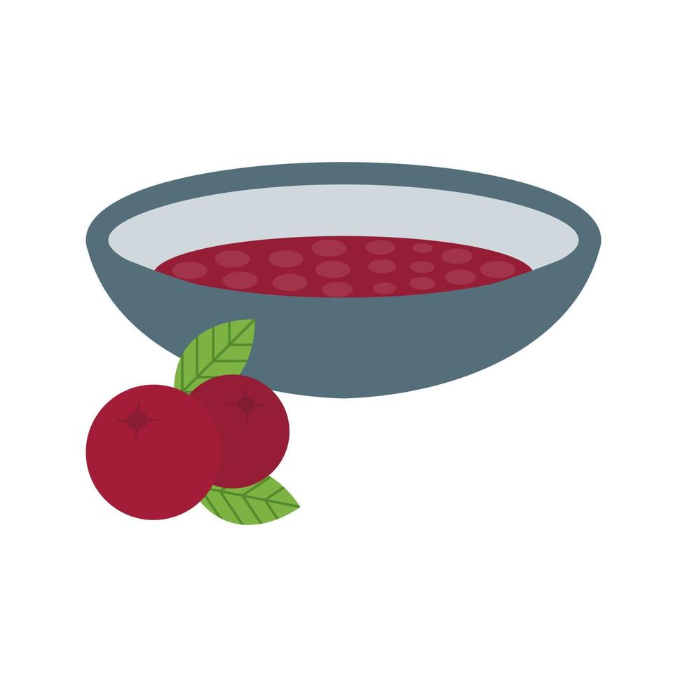 cranberrysaus plat veelkleurig pictogram vector