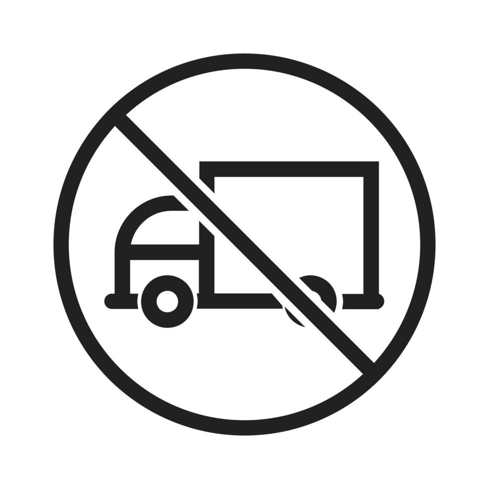 geen vrachtwagen teken lijn icoon vector