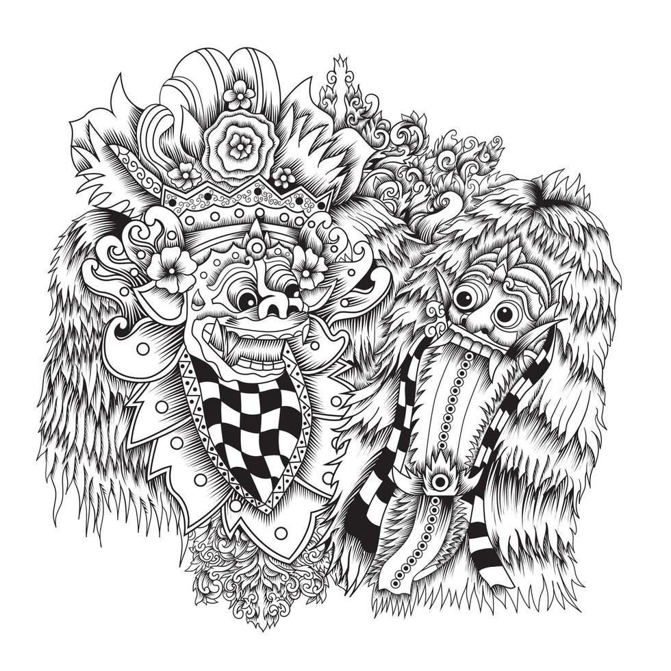 barong rangda vectorillustratie vector