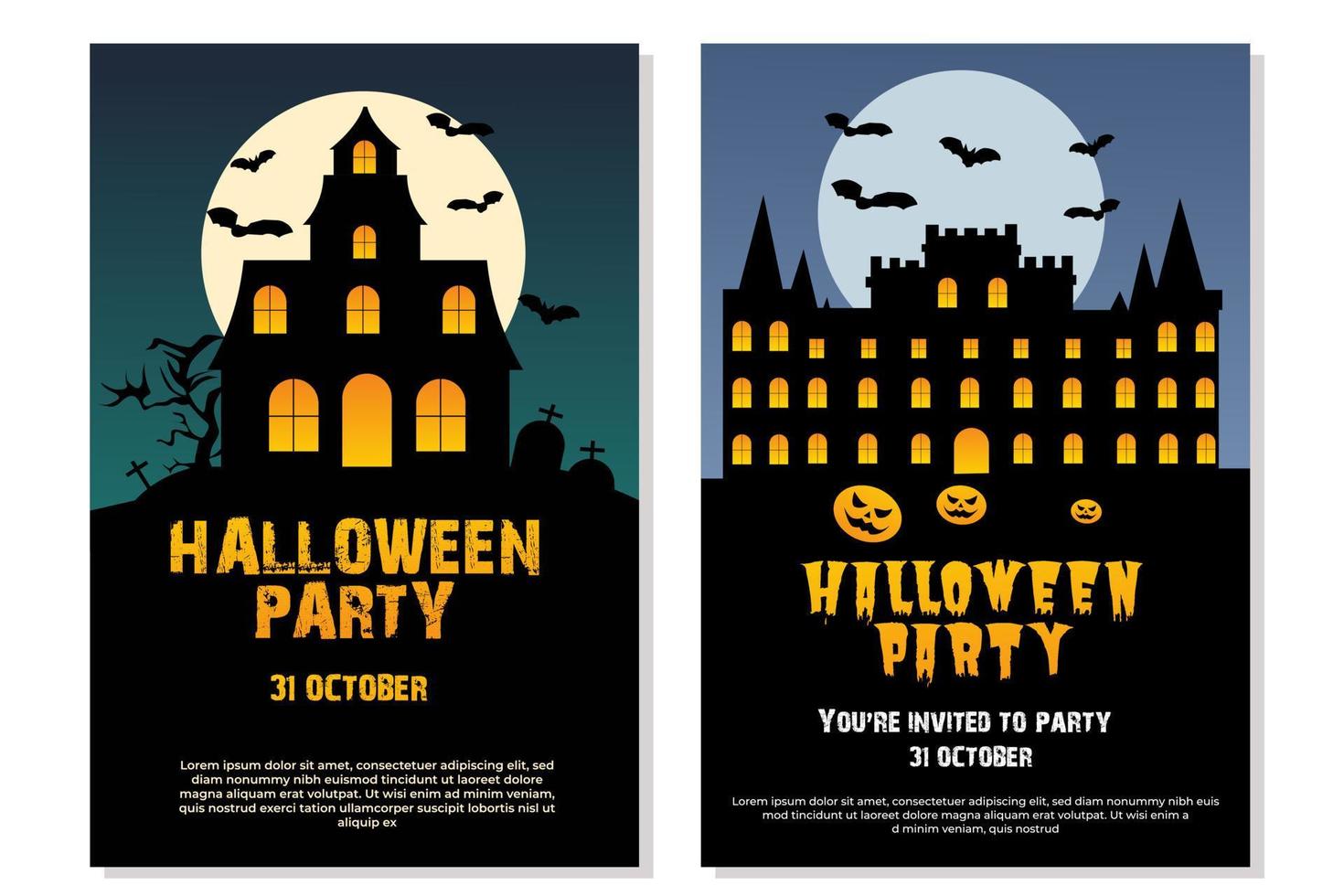 Halloween uitnodigingsbundel vector