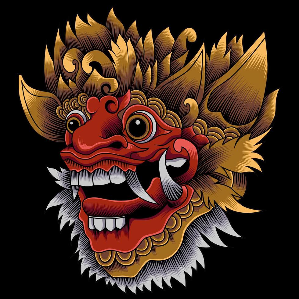 barong balinese masker vectorillustratie vector