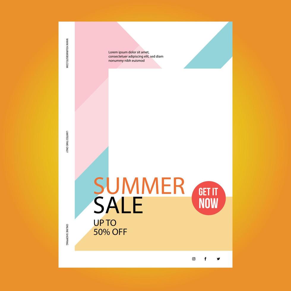 vector illustratie flyer sjabloon online winkelen zomer verkoop ontwerp