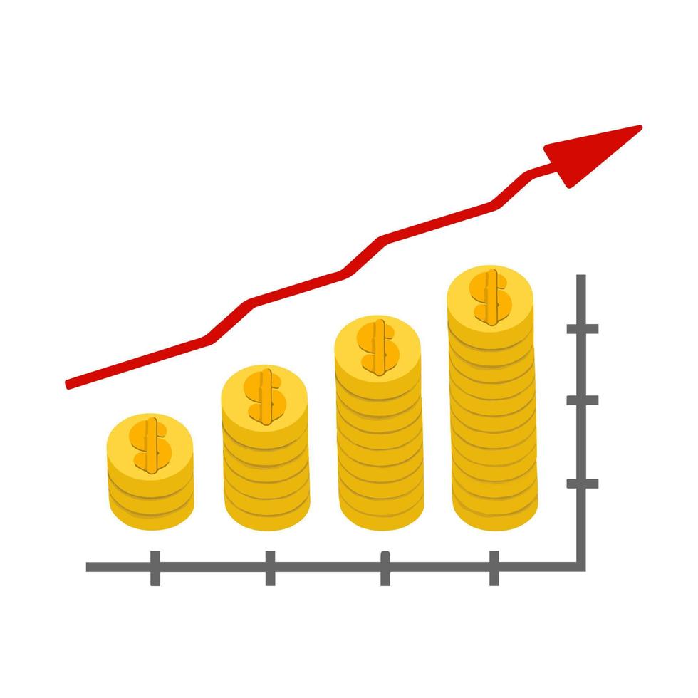 financiële grafiekillustratie is in een opwaartse trend, grafiek omhoog, gebruikt voor algemene toepassingen. vector