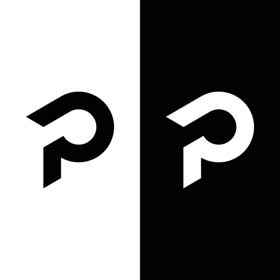 p abstracte brief monogram eerste logo ontwerpsjabloon. geschikt voor algemene sport fitness bouw financiering bedrijf zakelijke winkel kleding in eenvoudige moderne stijl logo-ontwerp. vector