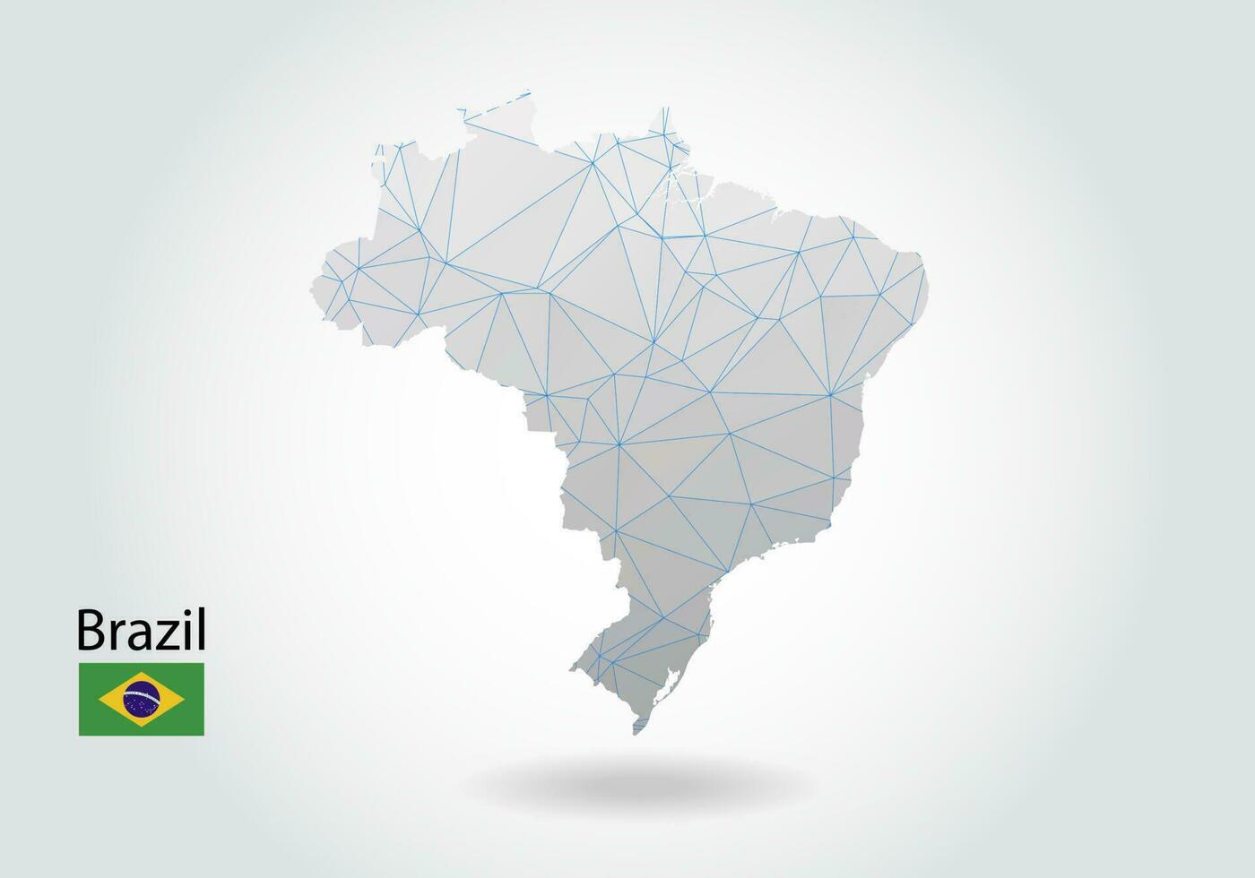 vectorkaart van brazilië met trendy driehoekenontwerp in veelhoekige stijl op donkere achtergrond, kaartvorm in moderne 3D-papier gesneden kunststijl. gelaagd papercraft knipselontwerp. vector