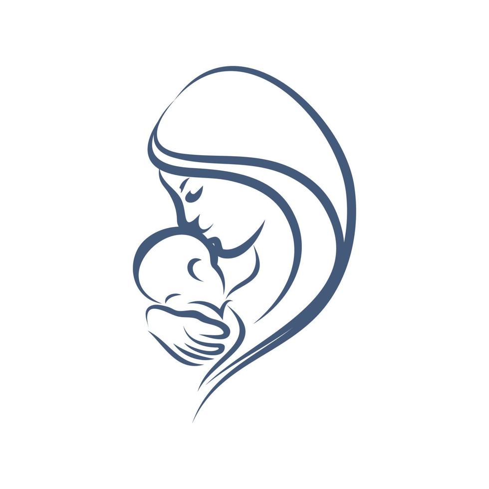 moederdag baby logo vector