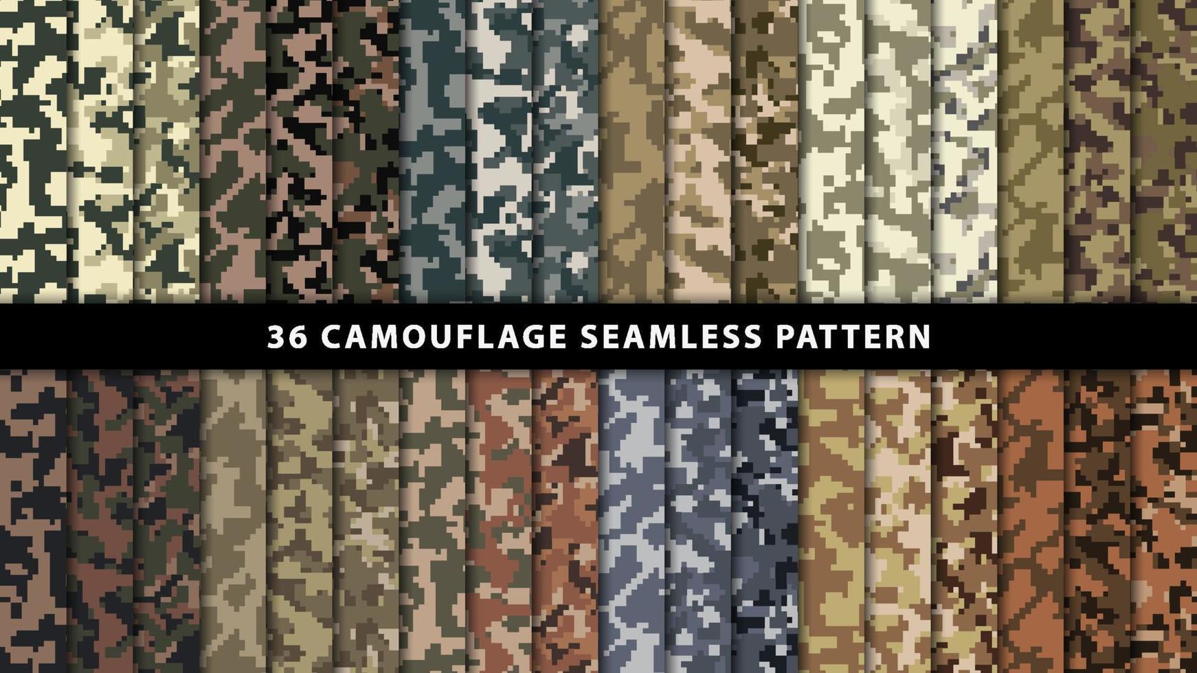 collectie militair en leger camouflage naadloos patroon vector