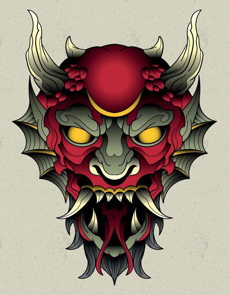 demon art tattoo neo traditioneel vector