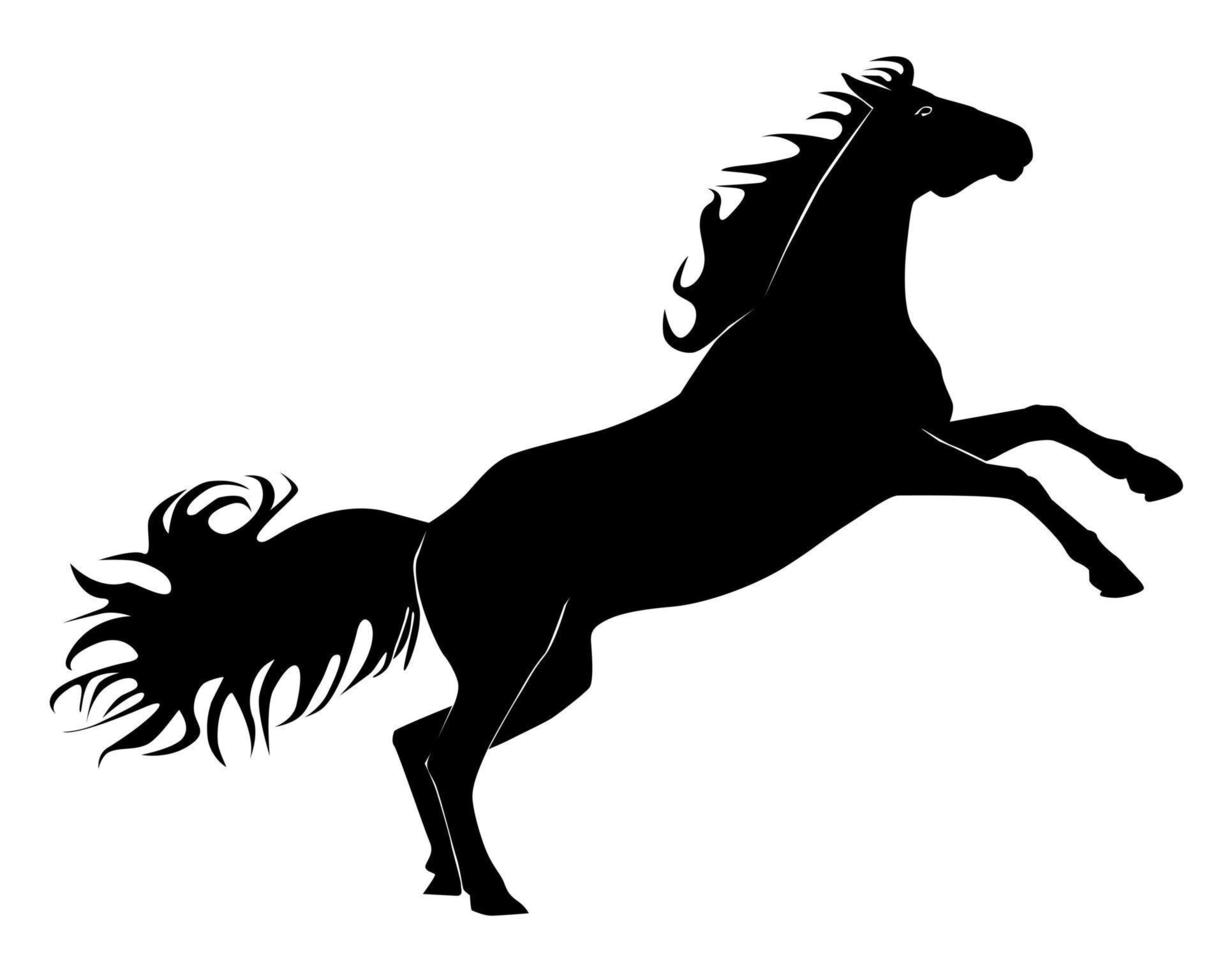 zwart silhouet van een paard op een witte achtergrond vector